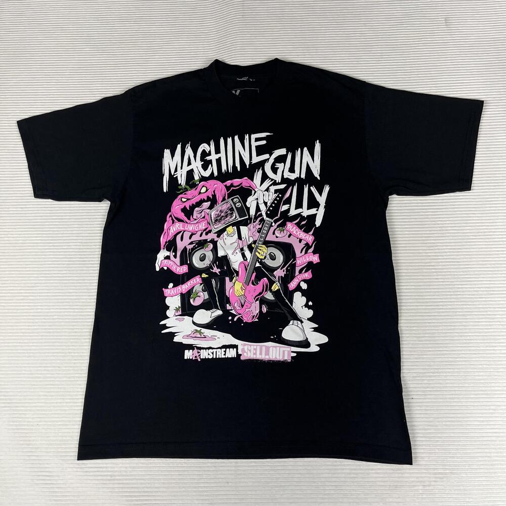 Machine Gun Kelly Shirt Mens L Black Mainstream Sellout Tour 2022 Graphic Tee